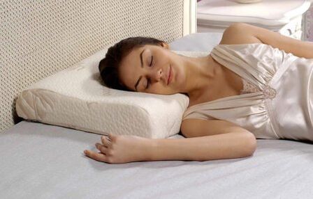 sleep on an orthopedic pillow with cervical osteochondrosis